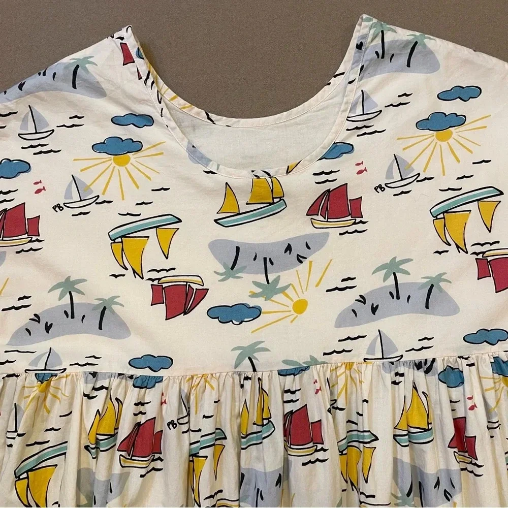 Petit Bateau Girl’s Short Sleeve Poplin Dress Size 12